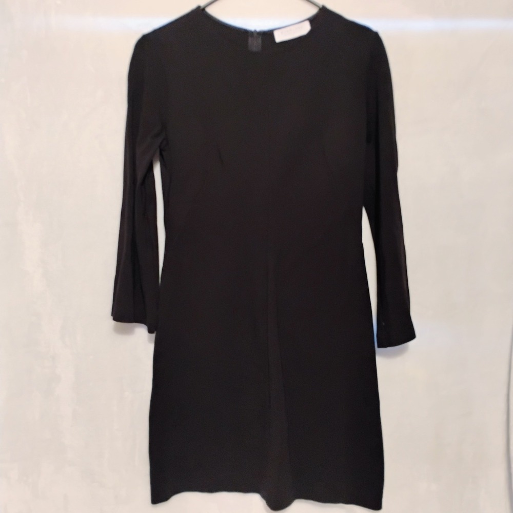 Everlane Black Long Sleeve Shift Dress Size 2 Mini Career Professional A‎
